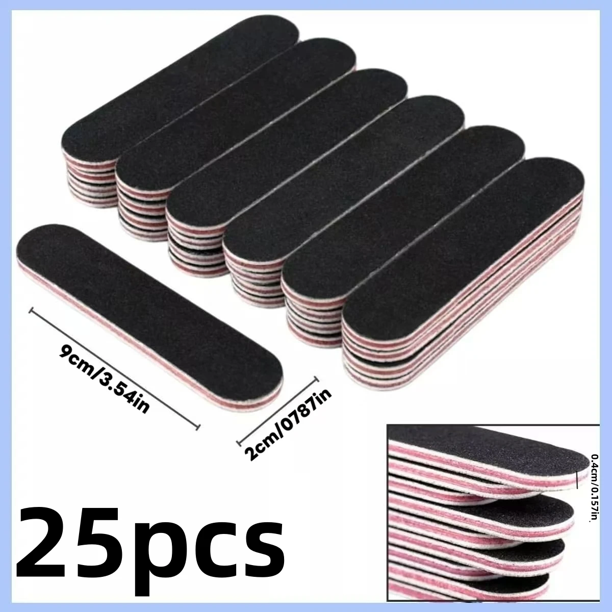25Pcs Mini Double Sided Nail Files Disposable Emery Boards Sandpaper Nail Buffers Portable Travel Manicure Pedicure Tools