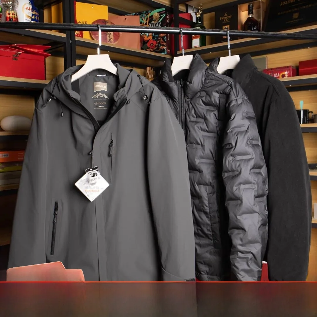 Polar Kältebeständig 90er Weiße Gänsedaunen Abnehmbares Innen-T-Shirt-In-One Winter Herren Daunenjacke Outdoor Casual Sle