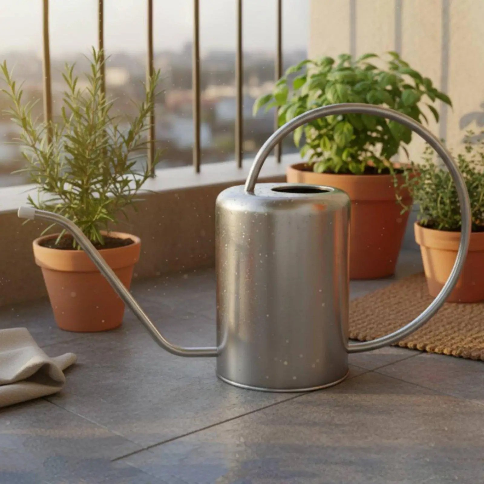 Durable Metal Watering Can Long Neck Design Plant Watering Device Garden Accessory for Indoor Flower Care view 3