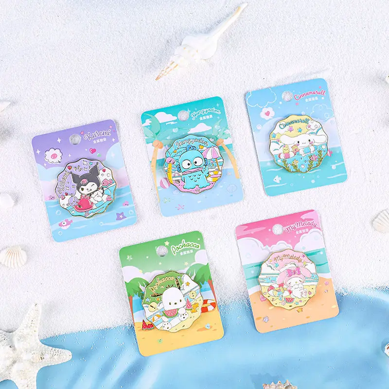 

Cartoon Sanrio Metal Badges Cinnamoroll Cute Beauty Kawaii Anime Decoration Bag Accessories Clothing Brooches Toys for Girl Gift