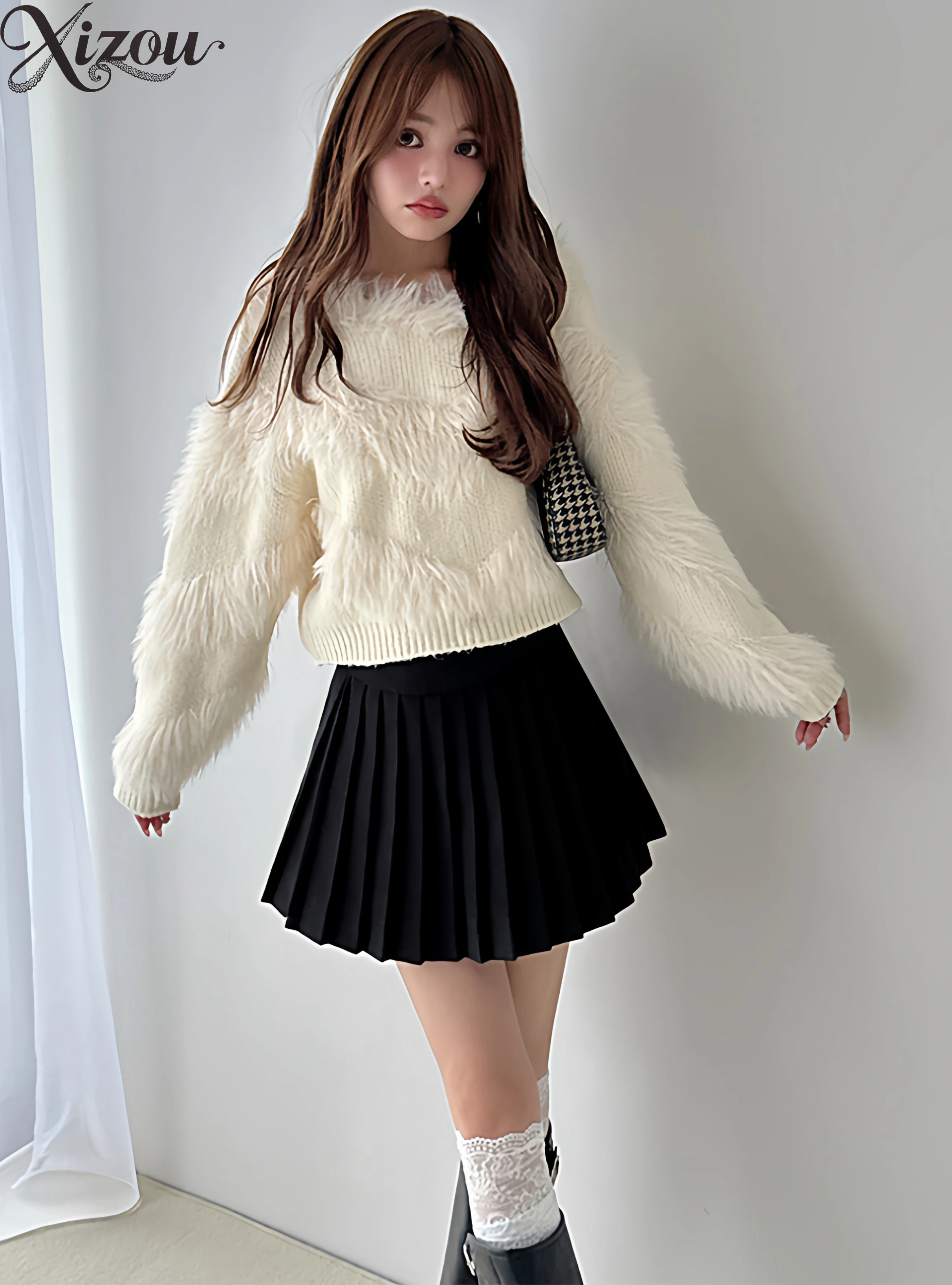 

2025 New Japanese Style Sweet Versatile V-Neck Batwing Long Sleeve Loose Knitted Top Autumn Winter Pullover Sweaters for Women