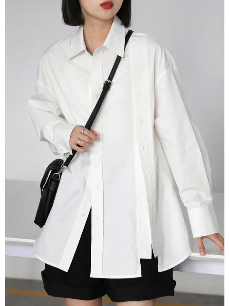 KWTX 2025 Spring Summer Designer Minimalist Blouse Women’s Irregular Plain Lightweight Elegant Chic High Quality Fashion Tops