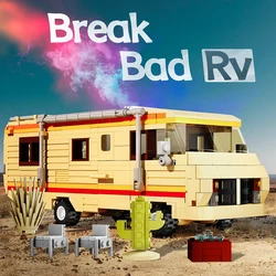 MOC Breaking Bad RV Bus Building Blocks Movies Toys Saul Walter Teacher Model Caravan Set DIY Brick Birthday Gift Car Kids Adult
