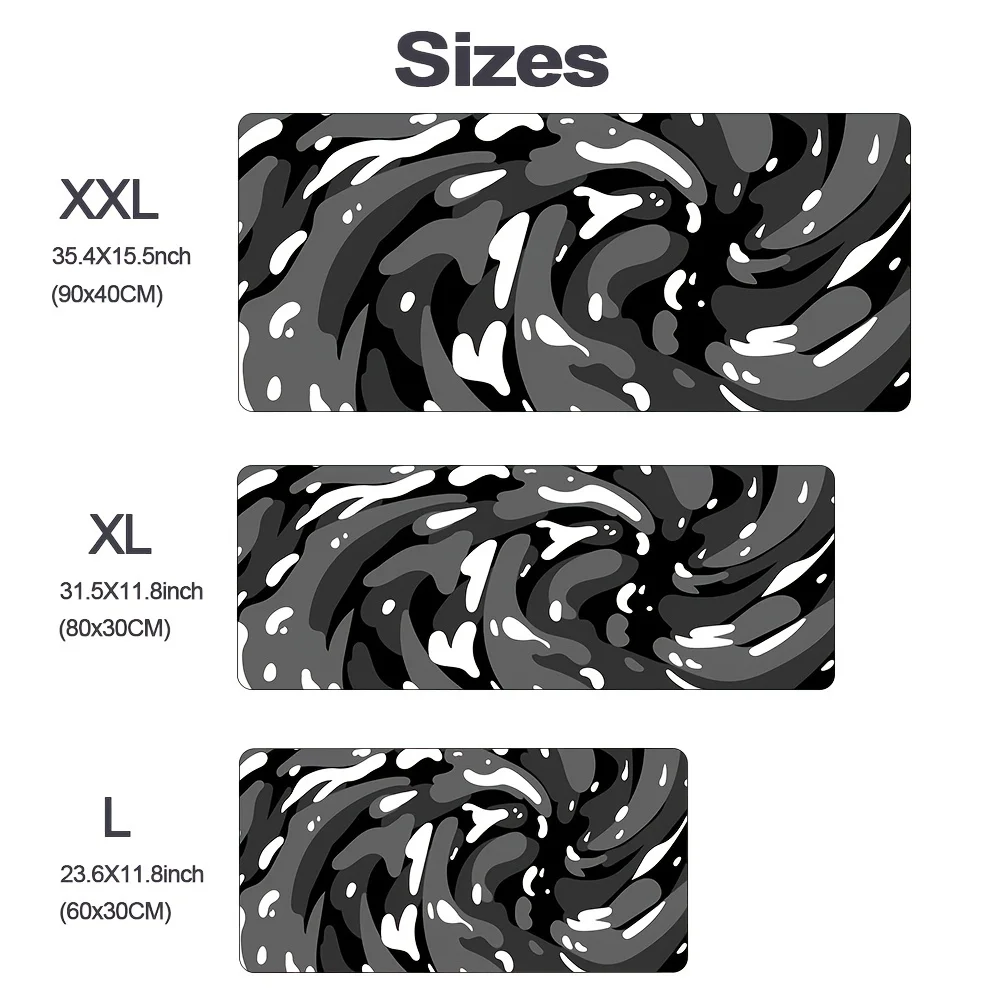 Extra Large Washable Liquid Art Desk Mat - Spacious Keyboard Pad with Sewn Edge, Smooth Mouse Pad Surface, Durable and Easy to C