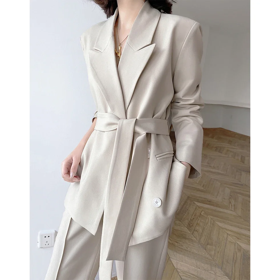 Ladies Suits Set Pants and Blazer Purple  Elegant Women Korean Fashion Two piece Suit Sets Femme Office Wear Mujer Blazer