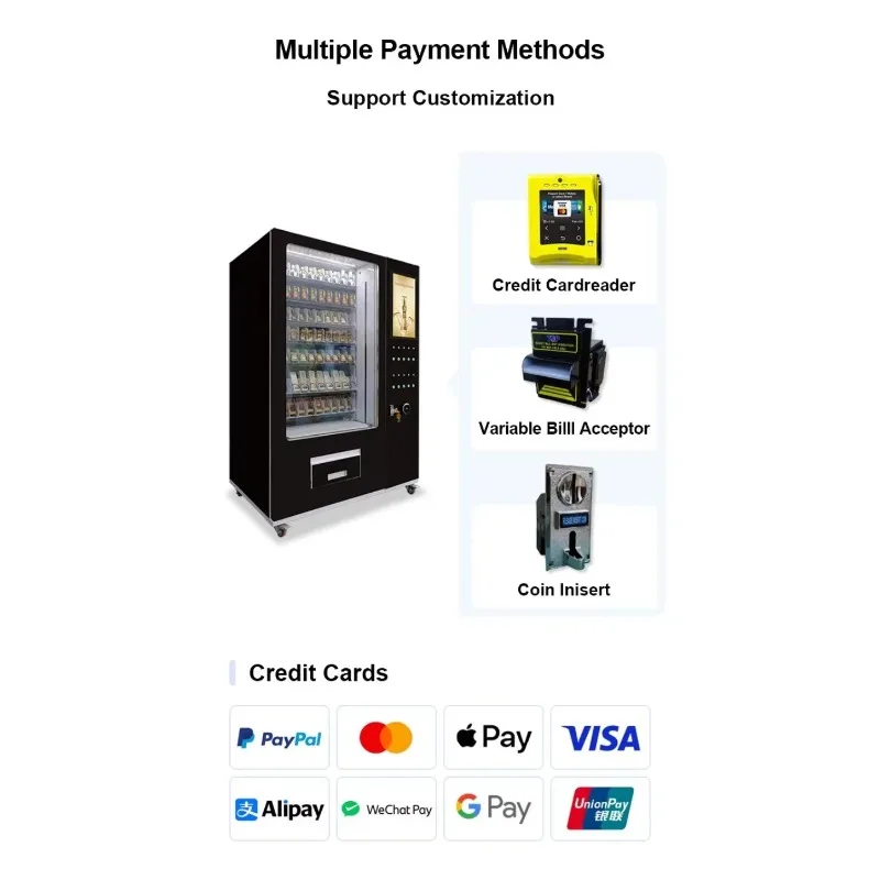 Deposit Smart Standing Fragrance Perfume Vending Machine LED Touchscreen Compressor Cooling Coin/QR/Token Payment SDK Business