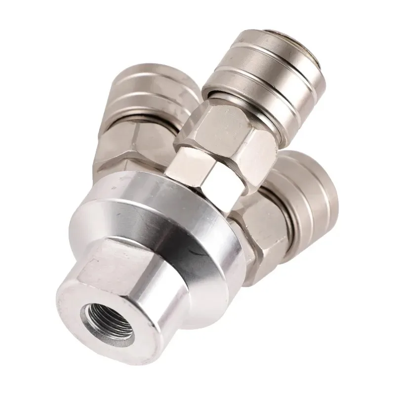 1PCS 1/4 Round Two-way Pneumatic Joint Quick-connect SMY Air Pump Compressor Fitting High Quality