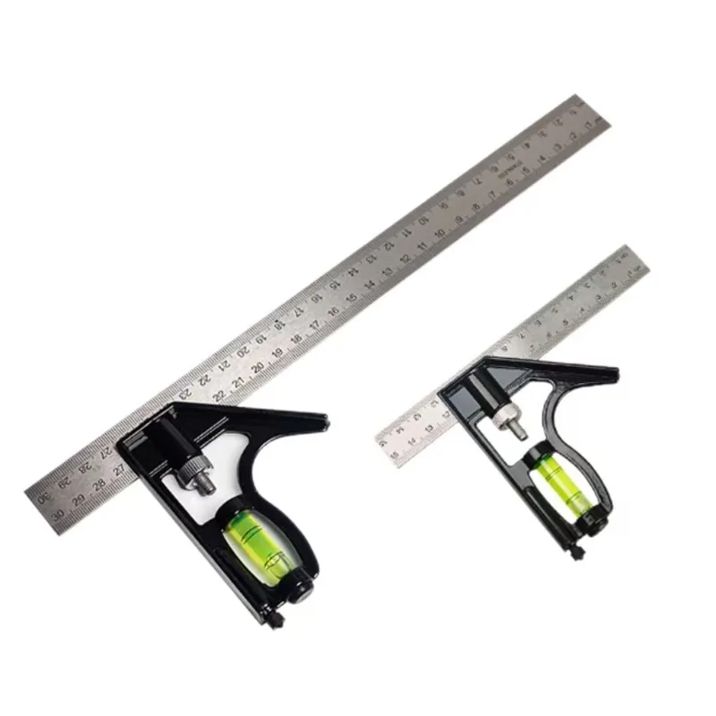 Angle Square Measuring Tools Set Precise Stainless Steel Aluminium Durable Adjustable Combination Spirit Level 12