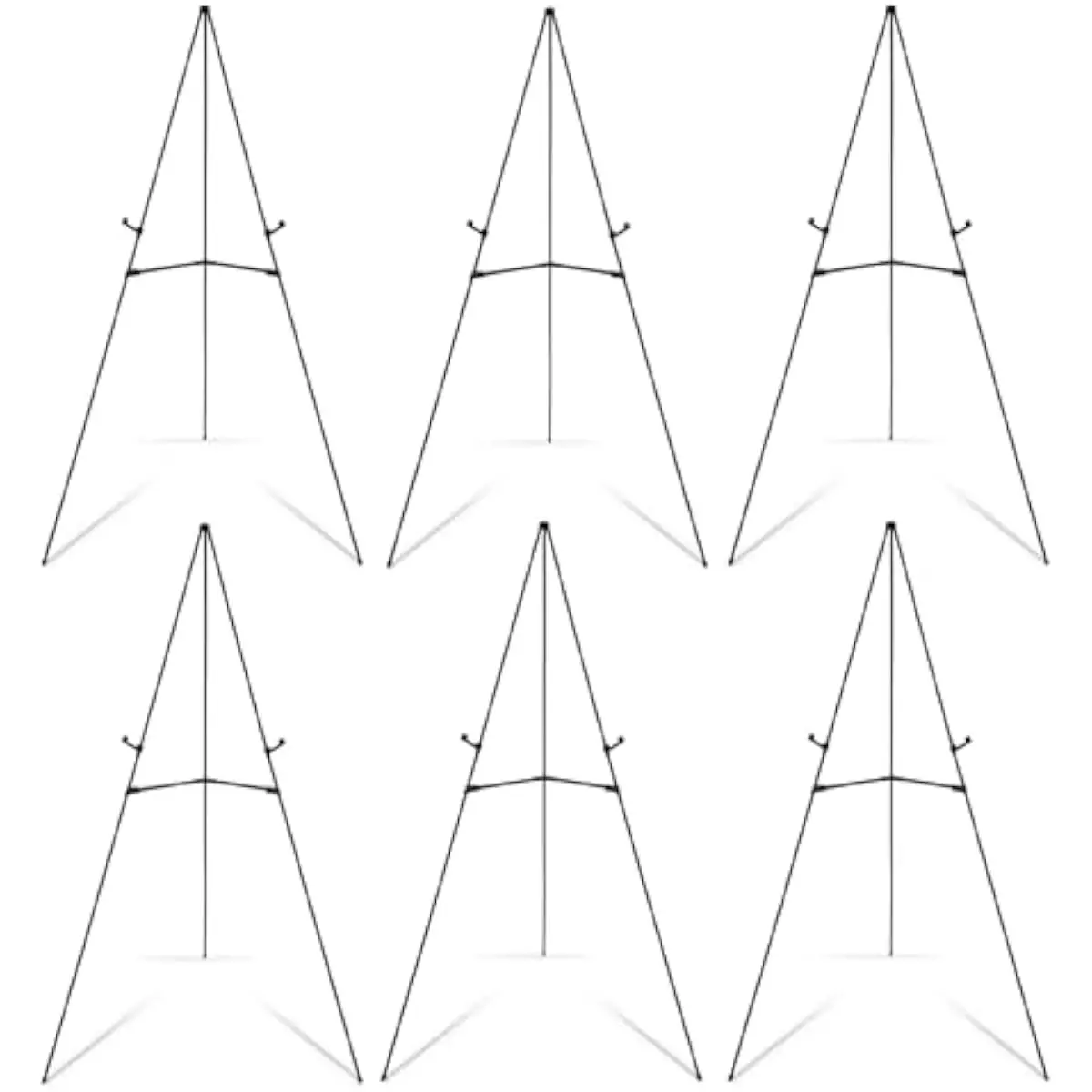 63-inch adjustable tripod easel stand set of six — lightweight metal frame with non-slip rubber feet, foldable to 14.75 inches,