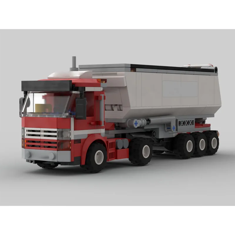 moc-147414-new-transport-truck-and-dump-trailer-building-block-model-322parts-boys'-children's-birthday-and-christmas-toy-gift