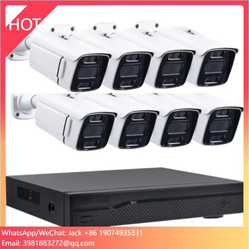JideTech H.265 8-kanaals 5MP PoE-beveiligingscamerasysteem Menselijke detectie Buiten Waterdicht IP66