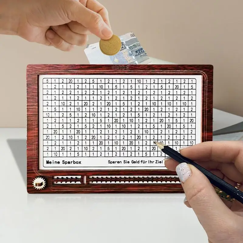 صندوق توفير بنوك الأطفال حاوية تنظيم فارز الخشب مع عداد للعمل في الفصل الدراسي والسفر في الطلاب