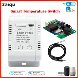 WiFi Smart Switch Light AC Farm 16A 3000W Google Home Alexa Intelligent Thermostat Alexa Tuya eWeLink Smart Temperature Switch