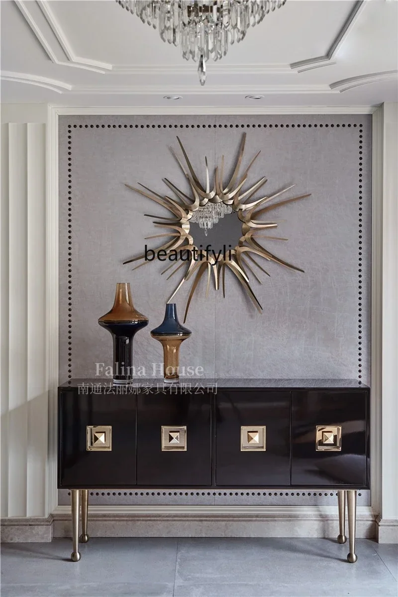

Cy56 American light luxury home entrance cabinet entry solid wood partition decorative cabinet modern and simple, dining side c