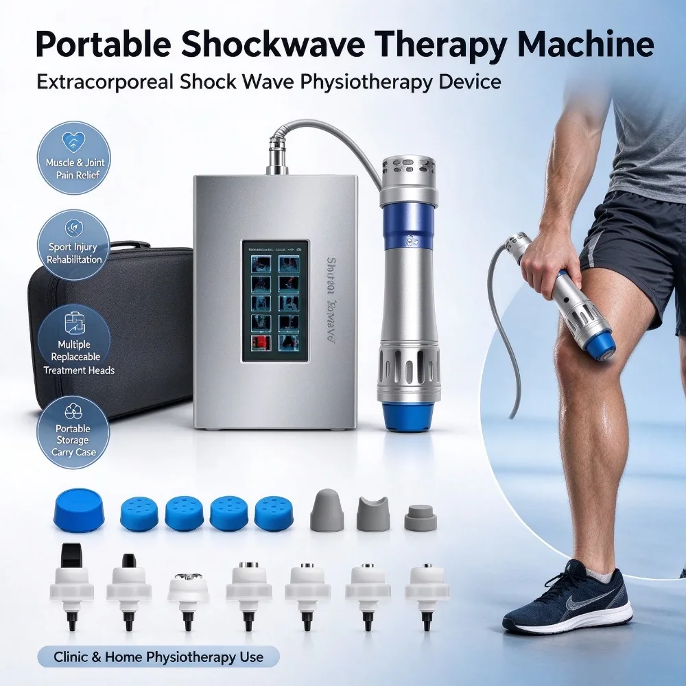 Portable Shockwave Therapy Machine, Extracorporeal Shock Wave Device for Muscle Joint Pain Relief & Sport Injury Recovery
