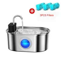 Fuente automática de agua para gatos de 3,2 L en acero inoxidable