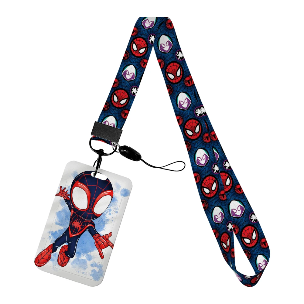 Hot Selling Spider Man Anime Lanyard Voor Sleutels Ketting ID Creditcard Cover Bus Kaarthouder Charm Student Kids Badge Houder Bandjes