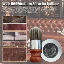 Leather Salve for Furniture Cleaning Products Polish Repair Coating Revives Smooth Leather with Brush Natural Conditioner Home