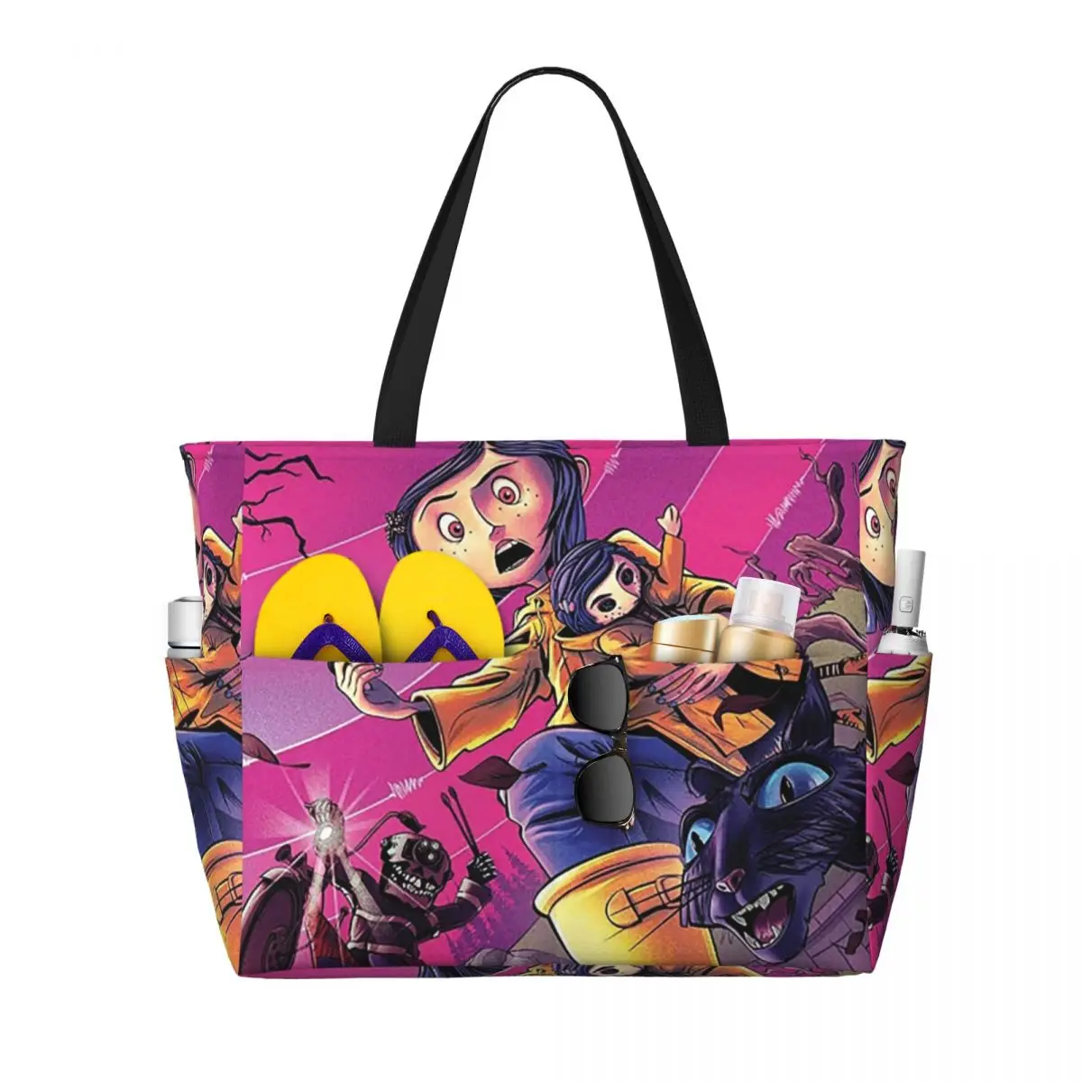 

Enchanted Coralines Animation Beach Tote Bag Sport Gym Yoga Duffle Large Tote Bag Women Travel Bag Fitness bag