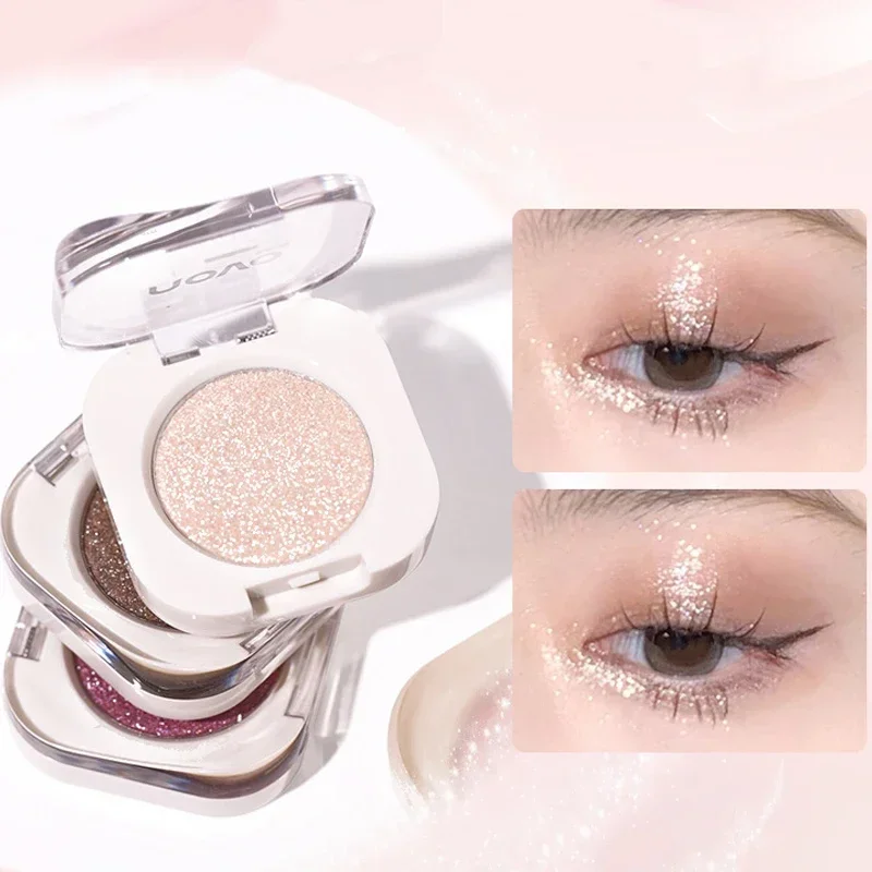 Monochrome Glitter อายแชโดว์ Pearlescent Highlighter Powder แต่งหน้า Diamond Eye Shadow Palette Bright Shiny Eye แต่งหน้าเครื่องสําอาง