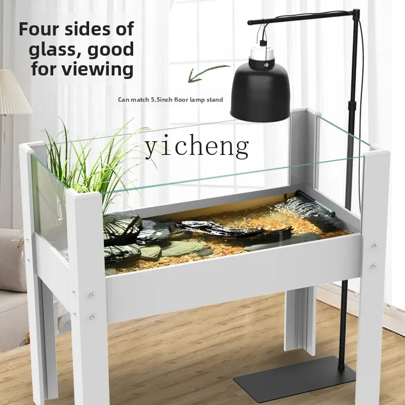 

Turtle Tank for Home Use, Large Ecological Landscaping Villa Glass Breeding Tank, Special Turtle Box House