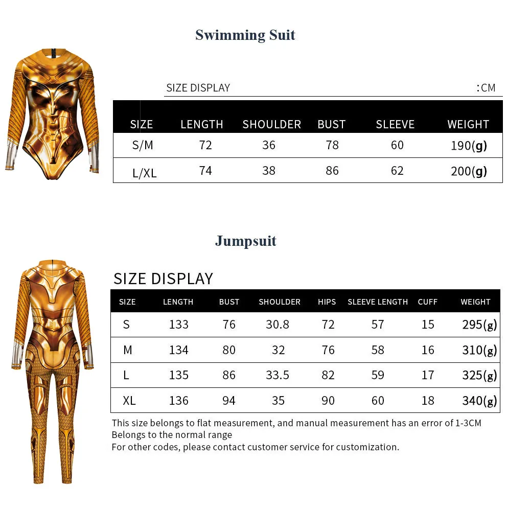 경이로운 마술 여자 영화 패턴 3D 프린트 섹시한 바디수트, 긴 소매 코스프레 점프수트 수영복, 젠타이 의상