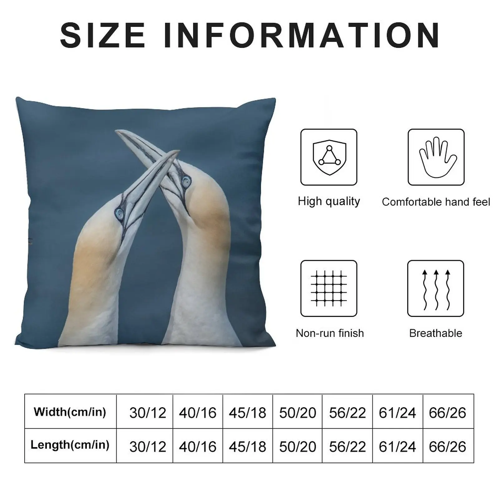 Gannet Love Birds. Throw Pillow Decorative Cover For Living Room Anime Couch Pillows pillow