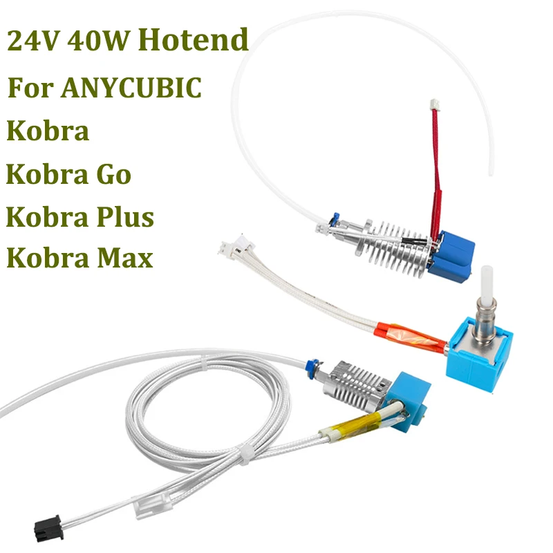 Kobra Hotend Print Head Hot End 24V 40W Cartridge Heater For ANYCUBIC Kobra Go Kobra Plus Max J-head Hotend 3D Printer Parts