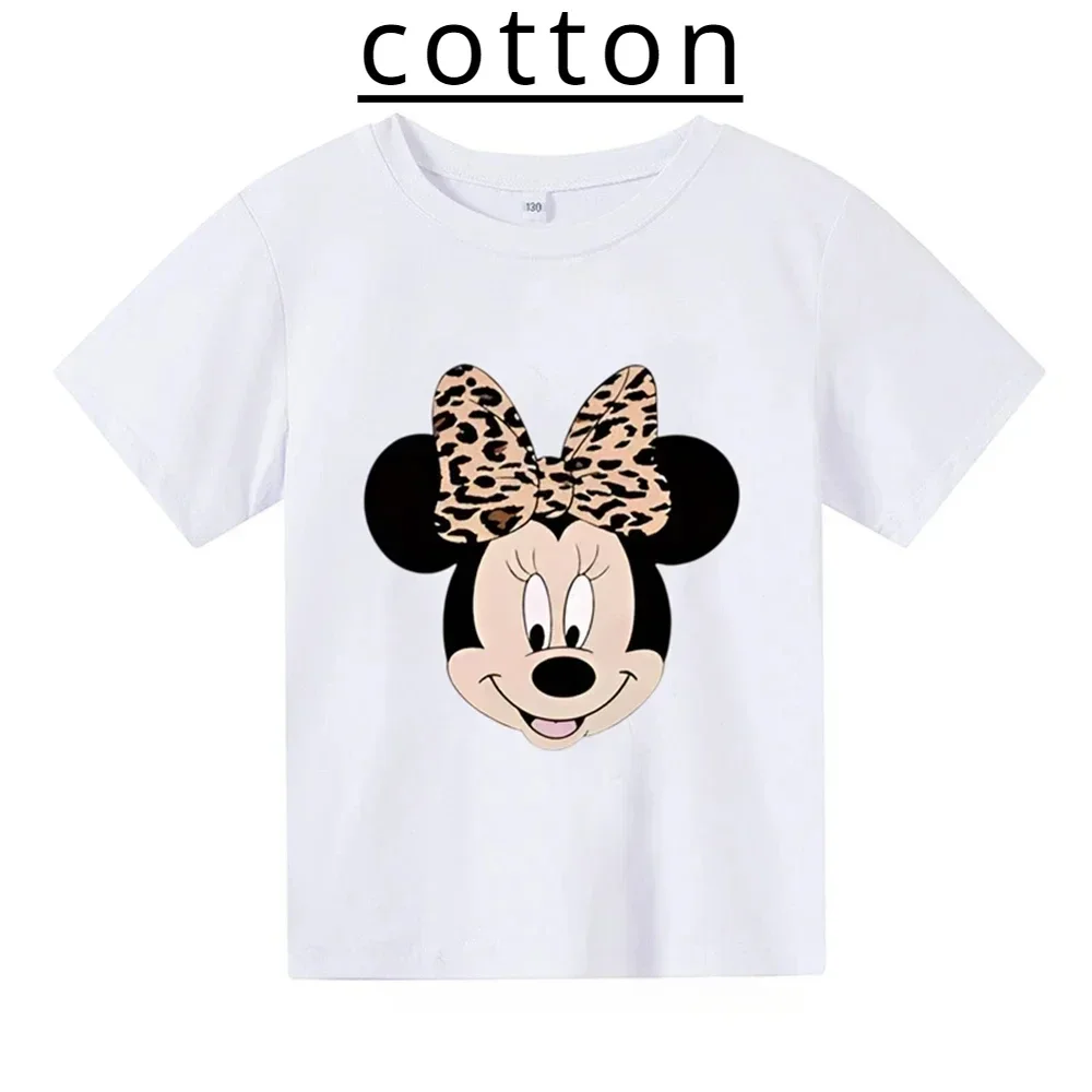 Summer 3-14 Years Toddler Clothing Minnie Mouse Children Cotton T-shirt Boys Girls T Shirt Kids Kawaii Cartoon Tops Baby Tees