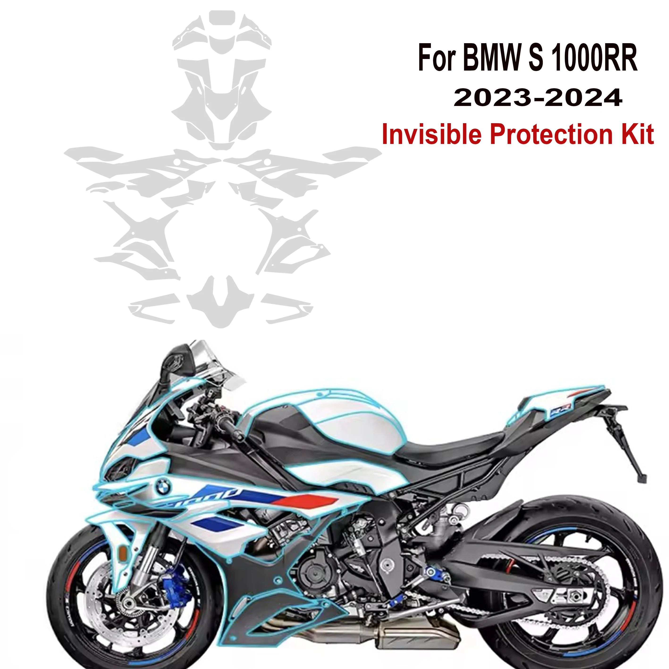 

Для BMW S 1000RR2023-2024 S1000RR защитная пленка из ТПУ мотоцикла PPF краска обтекатель наклейки на лобовое стекло для BMW S 1000RR Invisibl