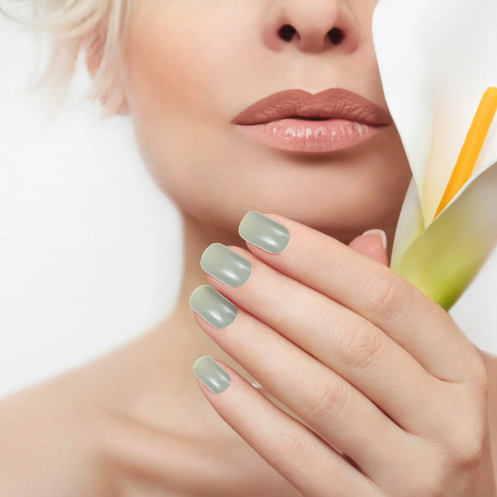 24 pièces faux ongles court presse sur ongles détachables faux ongles conseils pour les femmes mariage bal Date bricolage maison Salon utilisation résine sûr