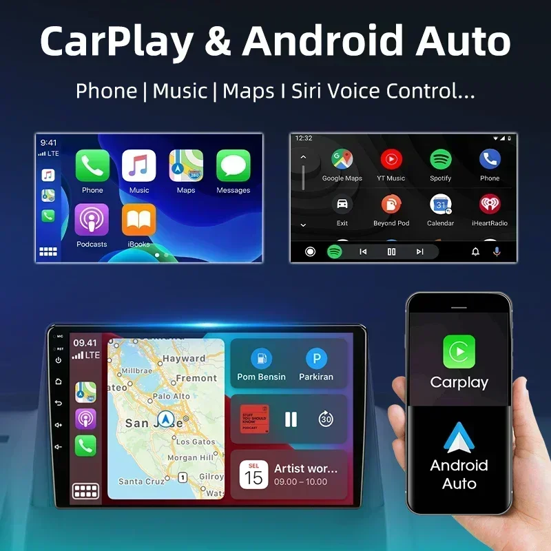 JMCQ-reproductor Multimedia con Android 12 y navegación GPS para Renault, autorradio estéreo 2DIN con 4G, reproductor de vídeo, Carplay, para