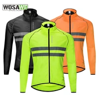 WOSAWE-Chaqueta cortavientos ligera para ciclismo, chaqueta para bicicleta a prueba de viento, Jersey de manga larga resistente al agua, chaleco cortavientos