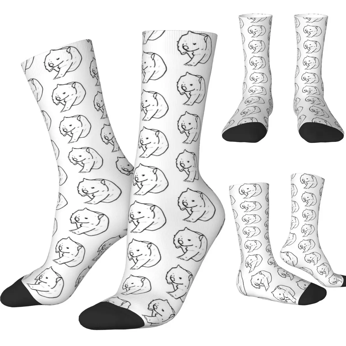 Australische Wombat Doodle Socken Freizeitstrümpfe Hochwertige Laufsportsocken für Herren Winterdesign rutschfeste Socken