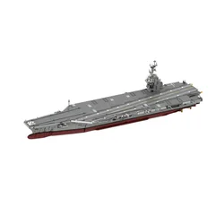 Gobricks MOC CVN-78 Gerald R. Ford Bricks Model 1:300 Navy Air Carrier USS (CVN-78) Navy warship Building Blocks Toy Gift Juguet