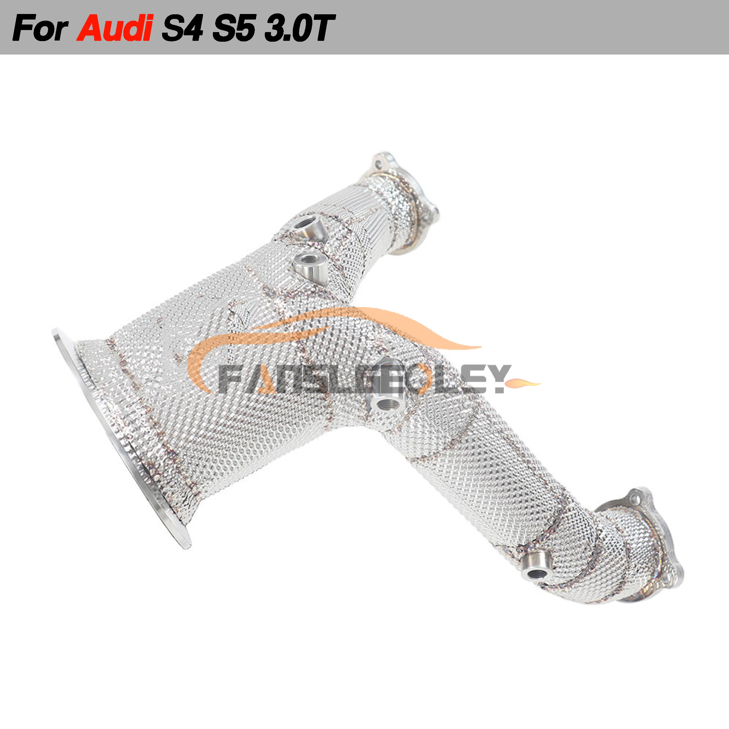 

For Audi S4 S5 B9 Steel Downpipe manifold Performance Exhaust System catalytic converter Headers