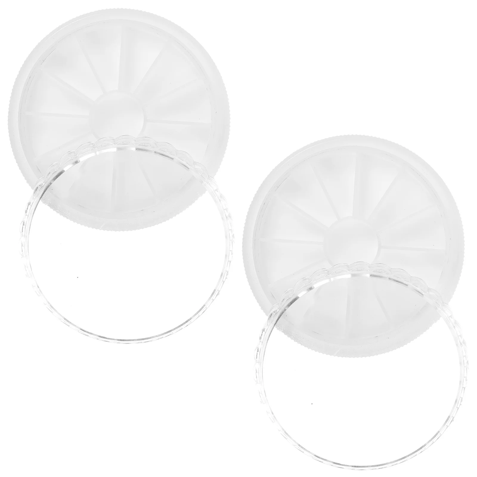 

2pcs Nail Art Storage Box 12 grid Disc Rotating Empty Diamond Container Jewelry Case Plastic ganizer for Home Professional Use
