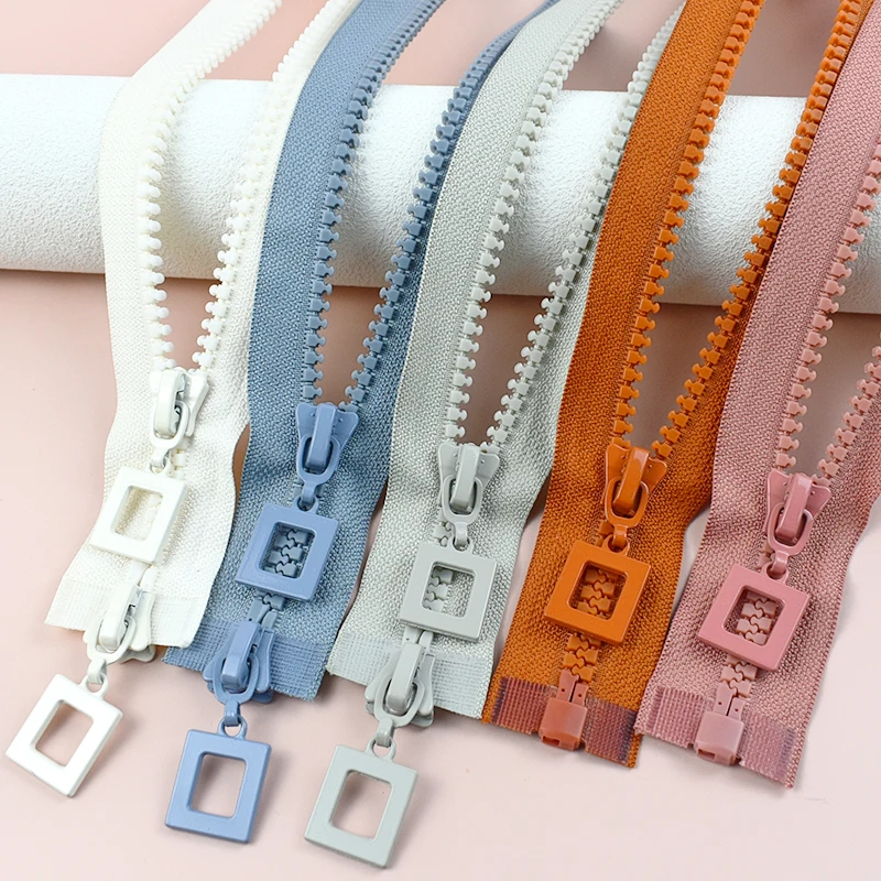 

2Pcs 8# Single/Double Slider Zipper Open End Resin Zip Long Zippers Repair Kit Colorful Clothing Decor Zips Sewing Accessories