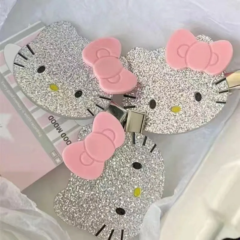 

Hello Kitty Hairpin Anime Versatile Bow Forehead Side Notch Clip Girl Decoration Women Supplies Desktop Ornament Gift Wholesale