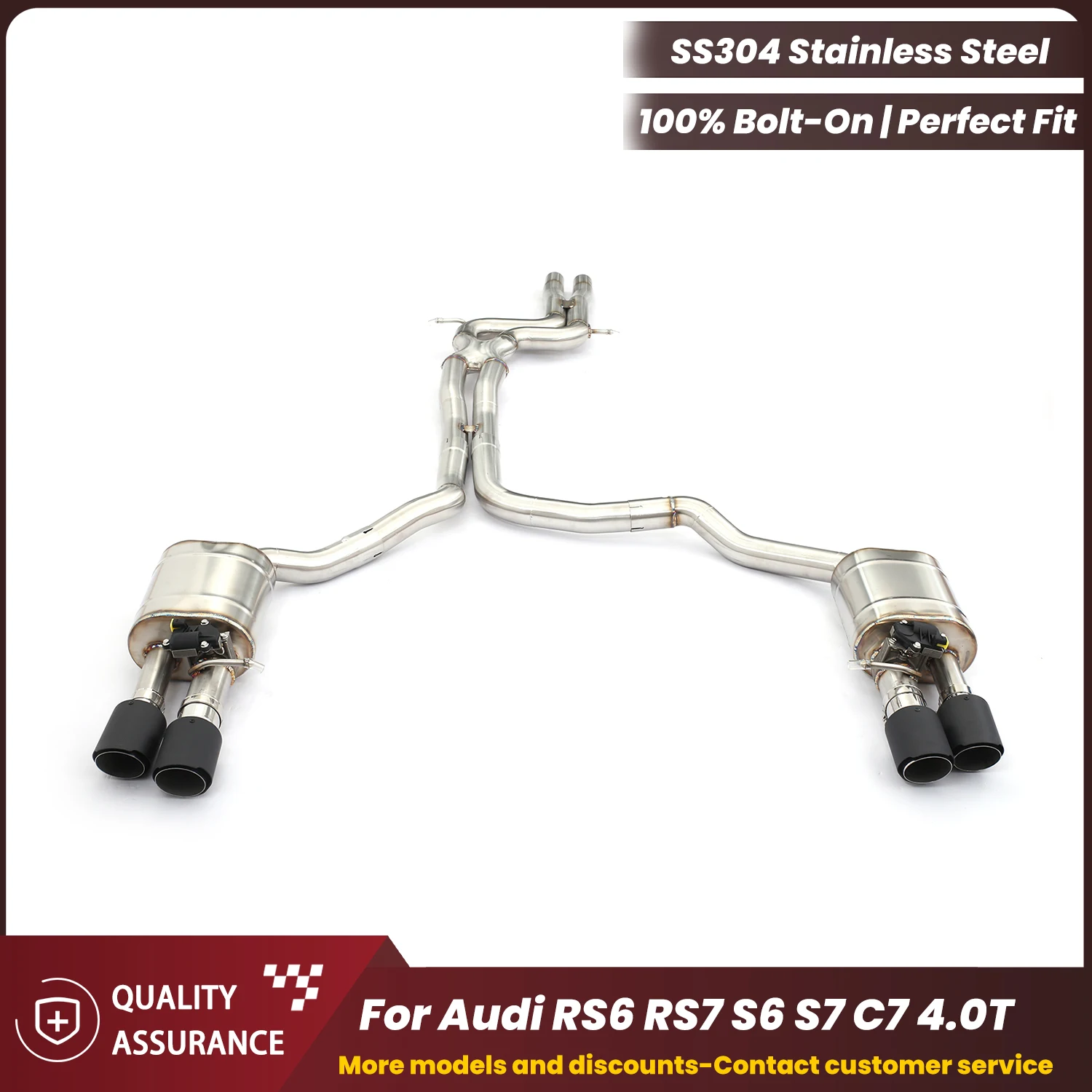 

ECCF Valvetronic Catback Exhaust for Audi RS6 RS7 S6 S7 C7 4.0T X-pipe design Performance Upgrade Easy Installation