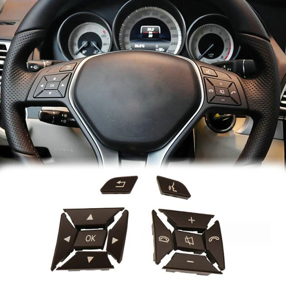 Ersetzen Sie abgenutzte Tasten durch braune Lenkradschalterknöpfe für Mercedes W204 W212 C200 E260 E320 GLK260