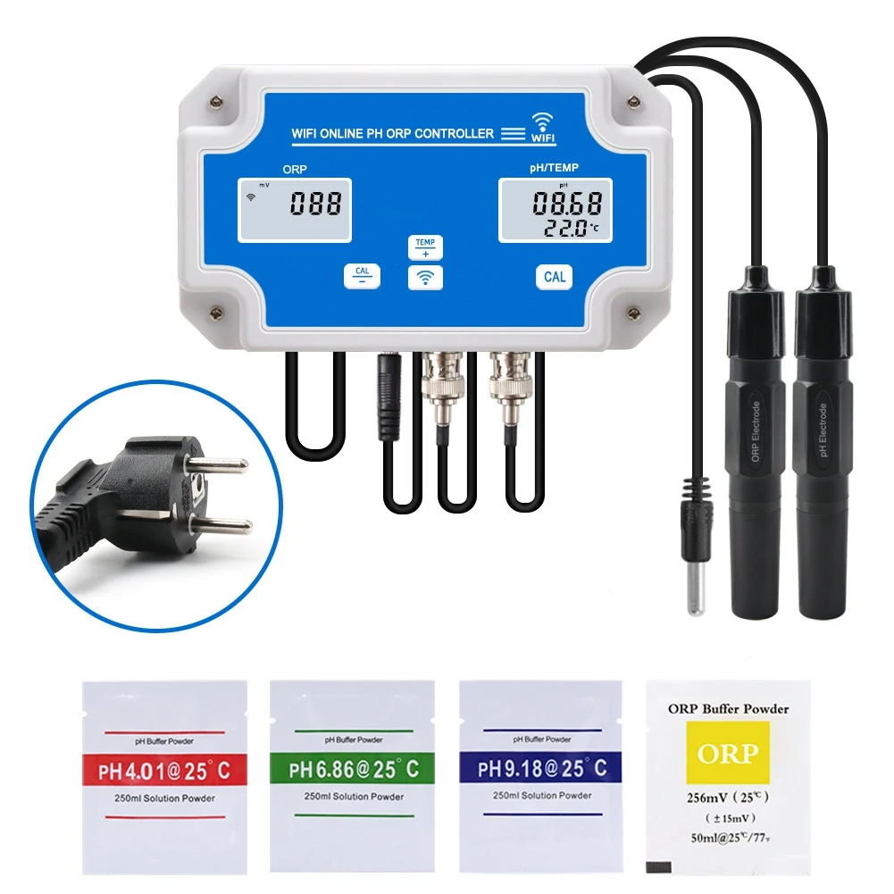 ABZZ-W2839 3-In-1 Wifi 水質検出器 PH/ORP/TEMP 電極 BNC タイププローブ水族館水耕モニター用