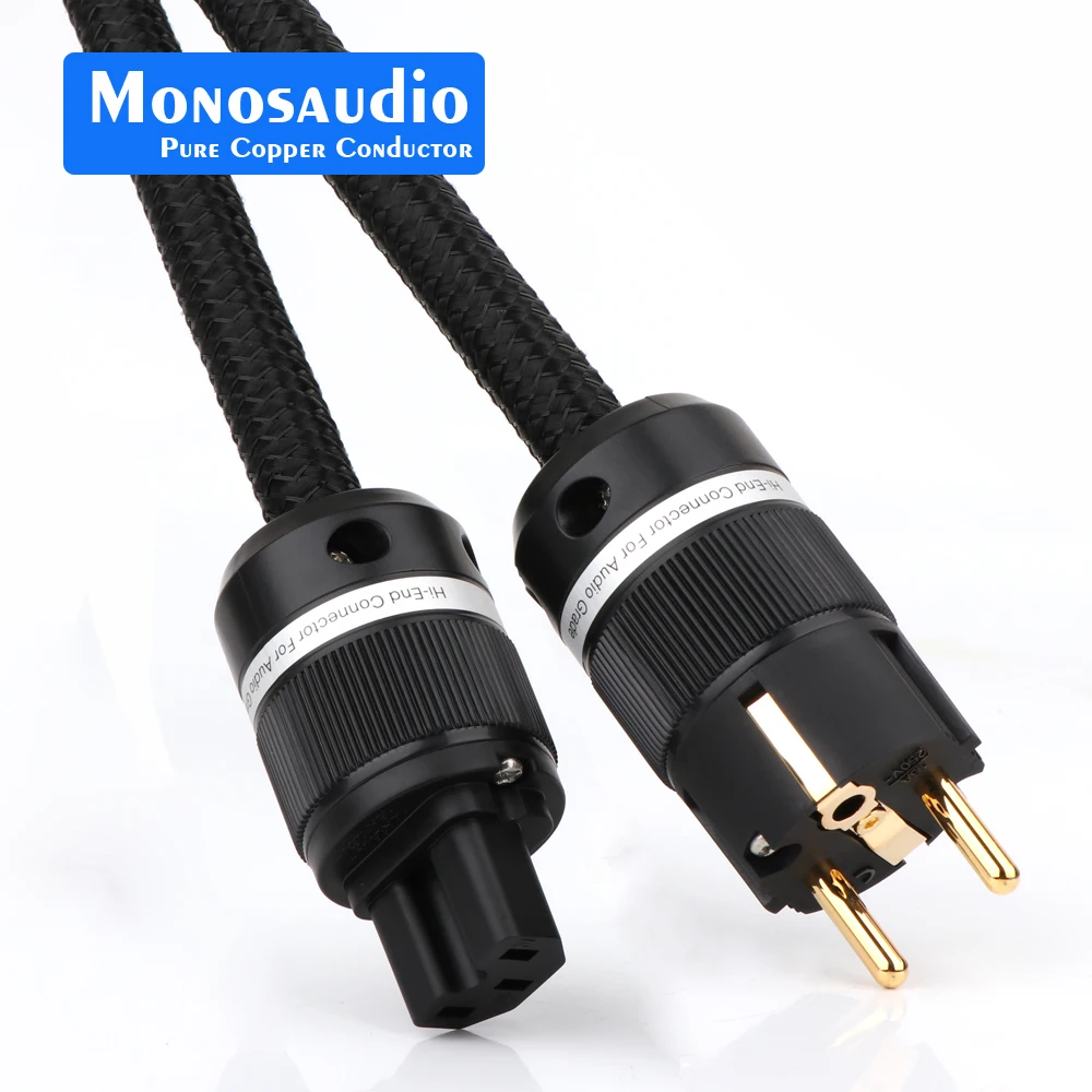 Monosaudio Tsunami Series P903F0  4N Copper+Silver Plated Hybr Power Cable With Pure Copper Gold Plated EU Version Power Plug