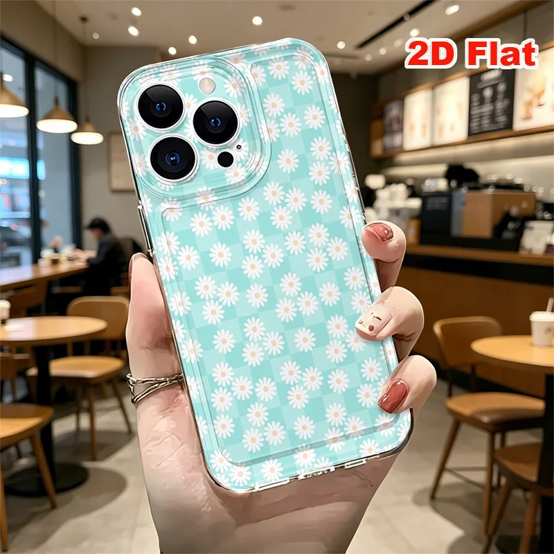 2D Flat Soft Silicone Phone Case For iPhone 17 Pro Max 16 18 Pro 13 11 15 14 Plus 12 17 16E 17Promax Shockproof Transparent Funda Cover