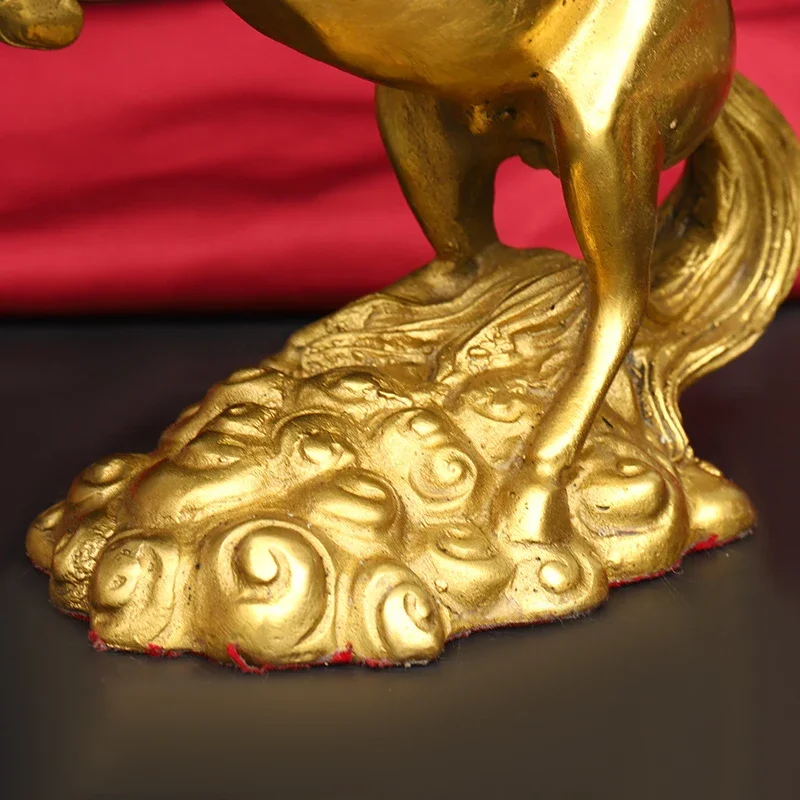 Old Xizang Folk Collection Old Brass heavenly Horse Pegasus With wings Horse Statue Amass wealth Ornaments Town House Exorcism