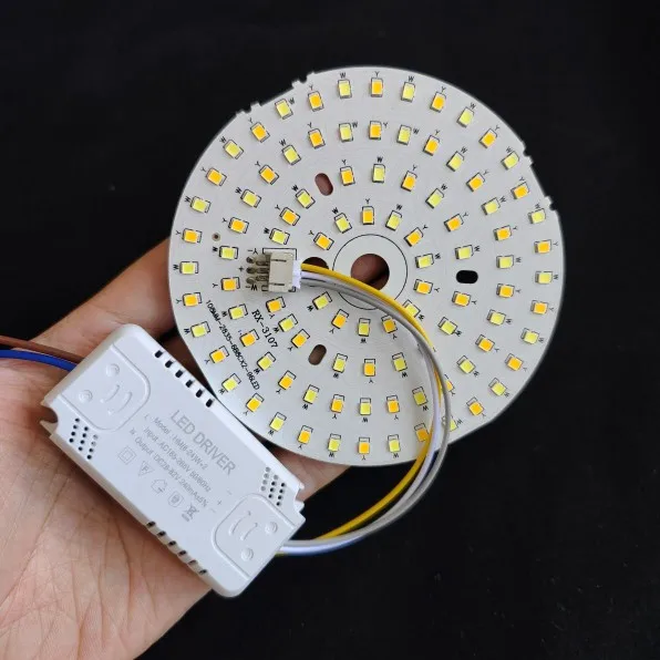 Tricolor LED Wick Lamp Board Patch Disc Pendant Light Source Accessory with Drive Warm White Light