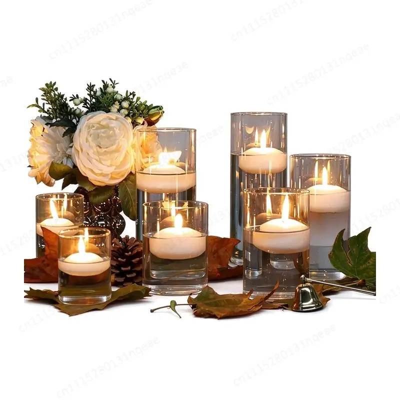 Glass Candle Holder Modern Wedding Home Decoration Candlelight Dinner Romantic Table Ornament