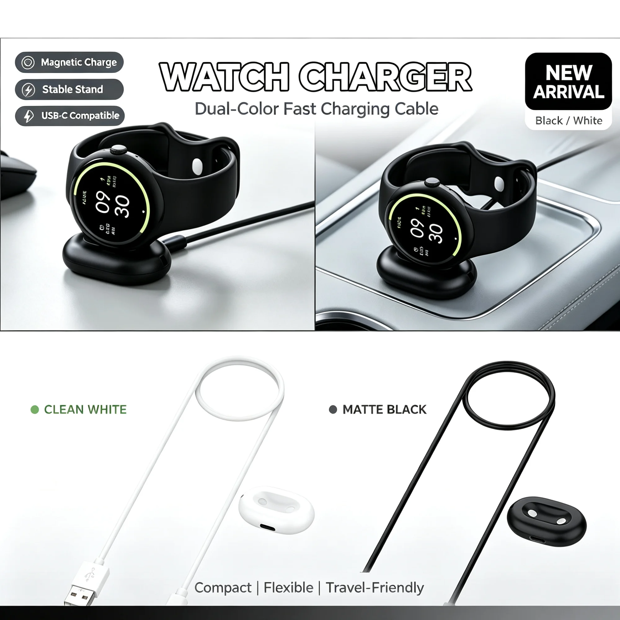 Watch Charging Dock - Google Pixel Watch 4 İçin Manyetik