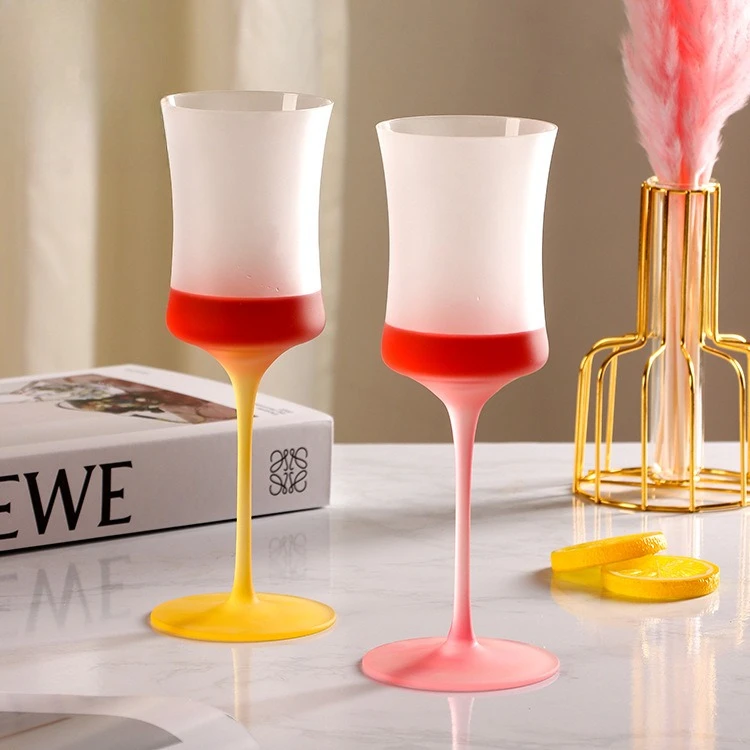 Colorful Macaron Waist Wine Glasses Crystal Highball Cocktail Cups for Home Use