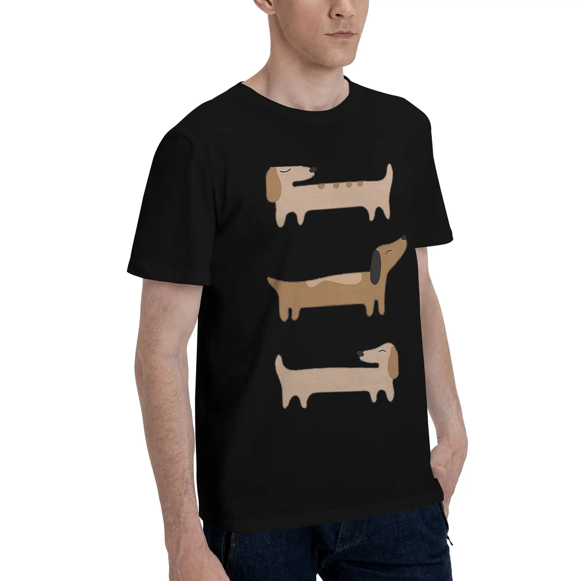 

Домашний декор-мужская футболка с таксой, большие футболки, мужские хлопковые футболки с круглым вырезом, короткие летние мужские футболки